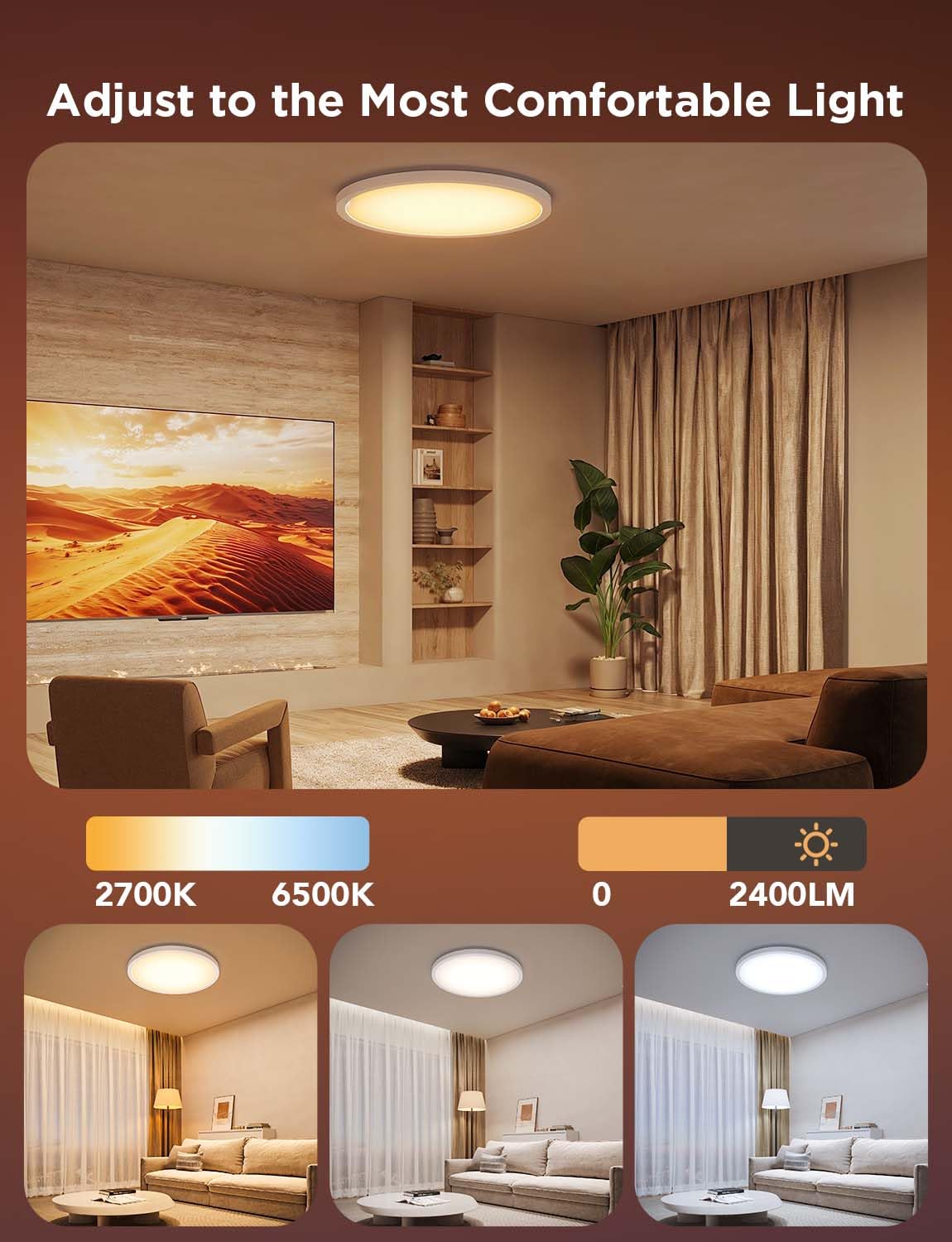 Govee RGBIC Smart LED Ceiling Light 2400LM 24W Ø30cm Dimmable Lighting DEMO