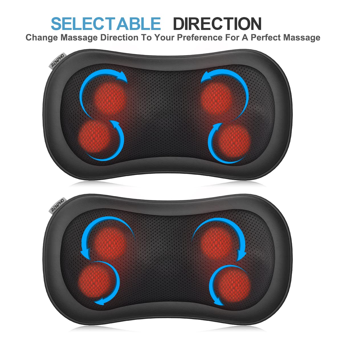 RENPHO Neck and Back Massager with Heat Therapy, Black Electric Massage DEMO