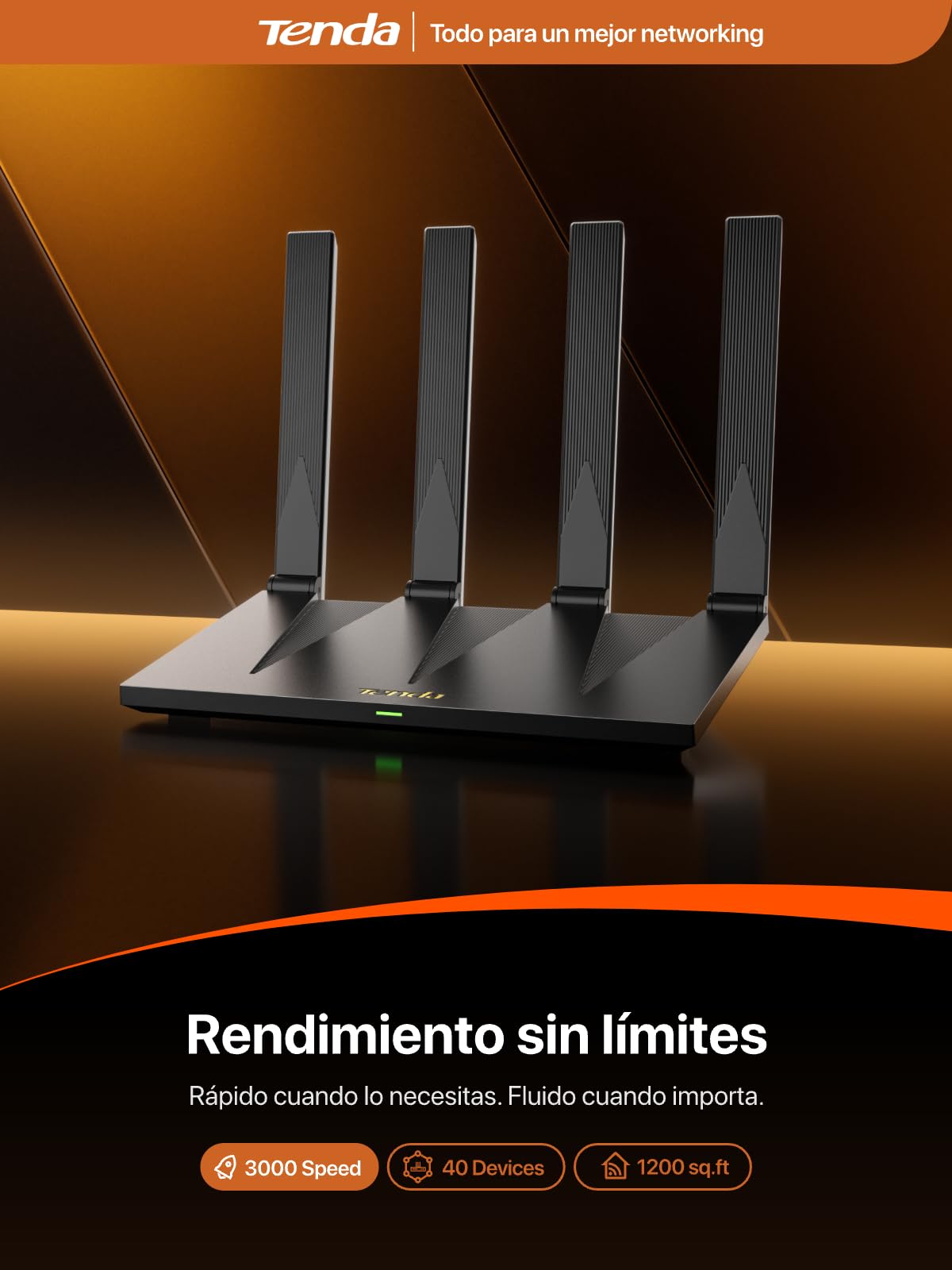 Tenda AX3000 Routers Dual Band Gigabit Wi-Fi 6 Router for Ultrafast DEMO