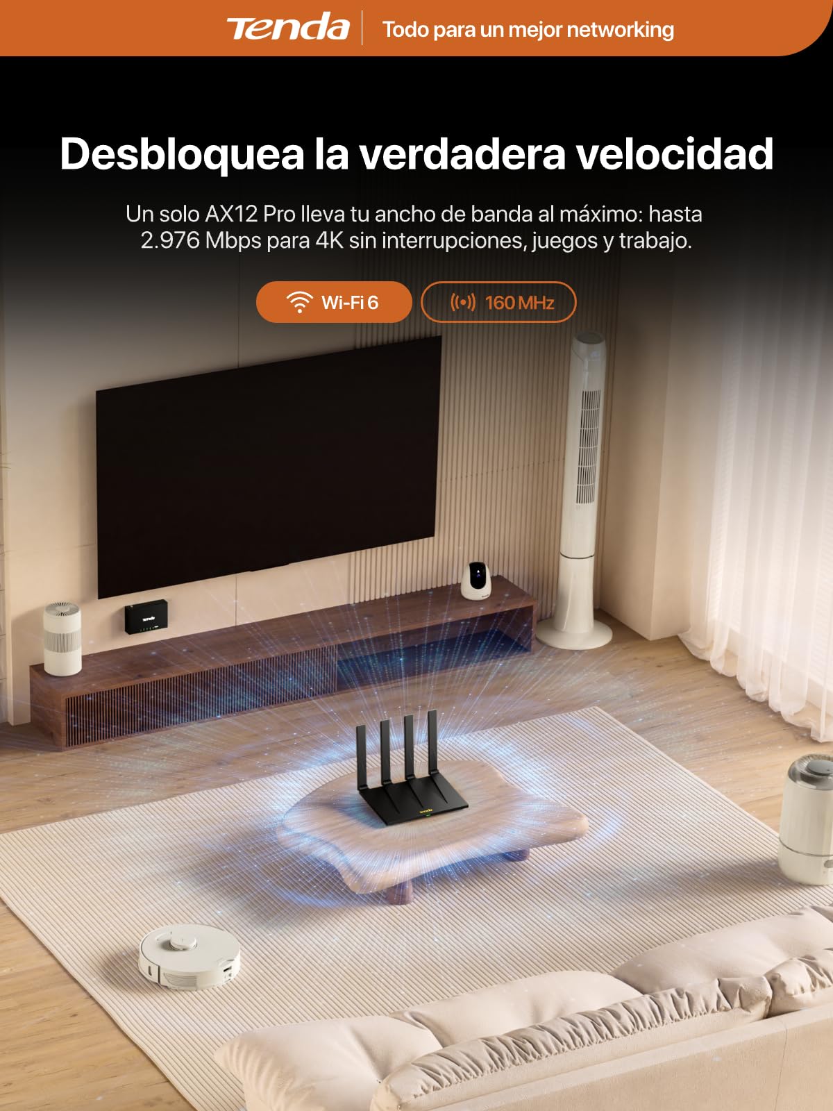 Tenda AX3000 Routers Dual Band Gigabit Wi-Fi 6 Router for Ultrafast DEMO