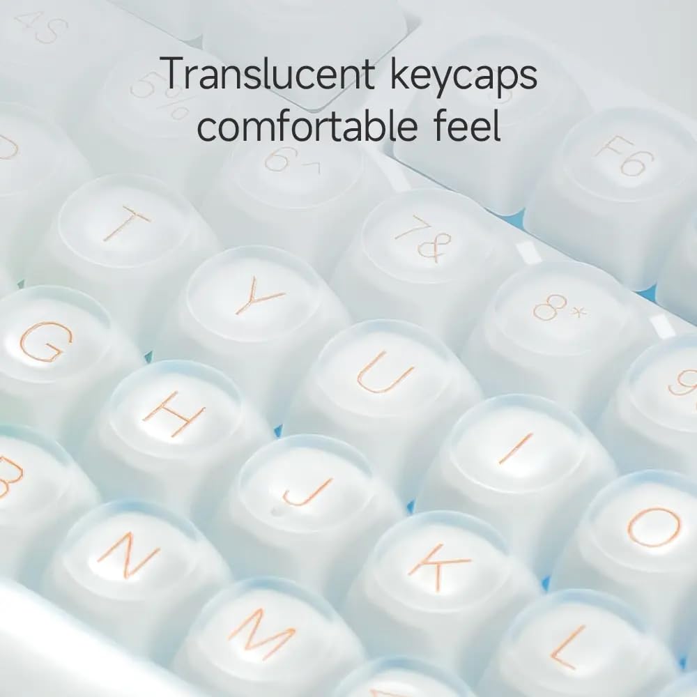 MomoZoo Foundation White 98-Key Wired Gaming Keyboard with Transparent NEW