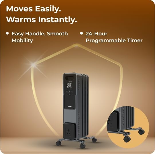 Bonaire Electric Oil Column Heater 2400W Portable Heating for Home Office DEMO