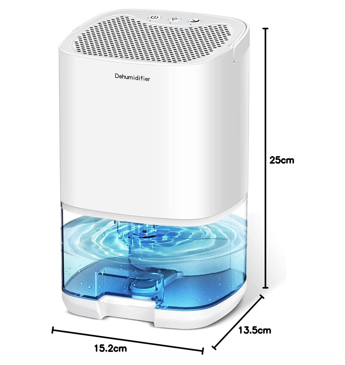 Pudge Portable Mini Air Dehumidifier for Home, Quiet Automatic, White NEW