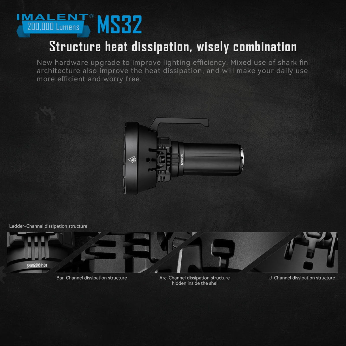 IMALENT MS32 Brightest LED Tactical Flashlight 200,000 Lumens Spotlight NEW