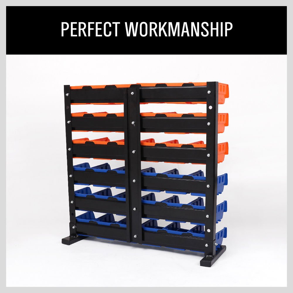 HORUSDY 36-Bin Freestanding Heavy-Duty Parts Organizer Storage Rack Set DEMO