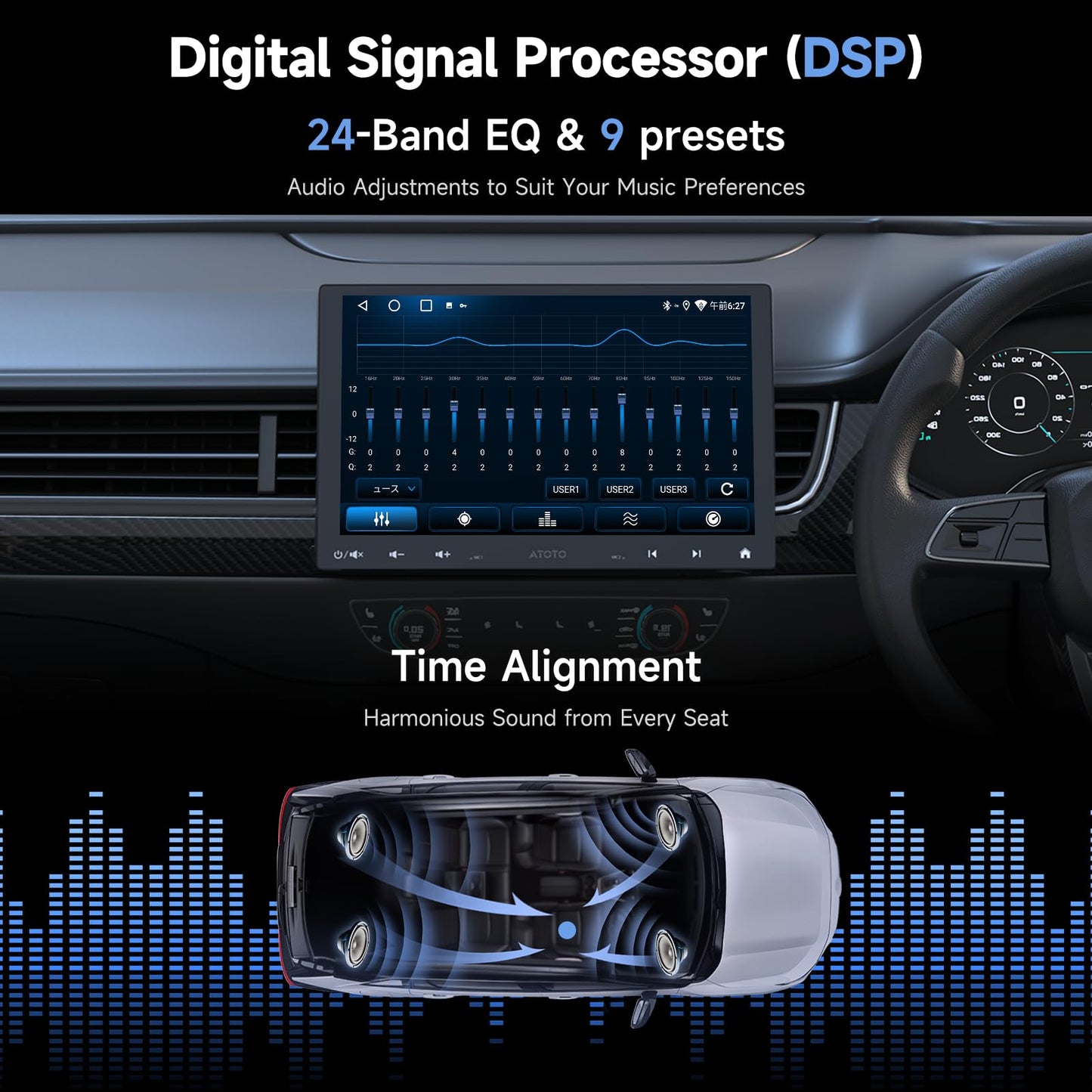 ATOTOEXCEL 10.1 On-Dash-Monitoring Inch Double DIN Android Car Stereo NEW