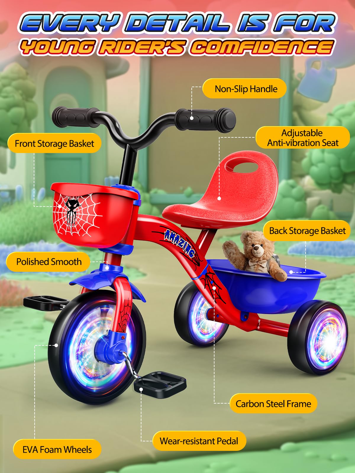 Vingtank Tricycle Trikes for Toddlers 1-5 Years Old Baby Balance Bike in DEMO