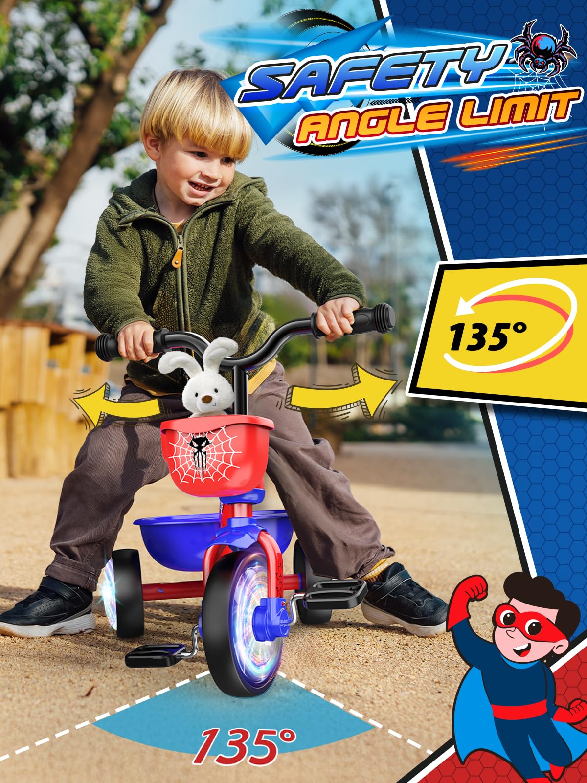 Vingtank Tricycle Trikes for Toddlers 1-5 Years Old Baby Balance Bike in DEMO