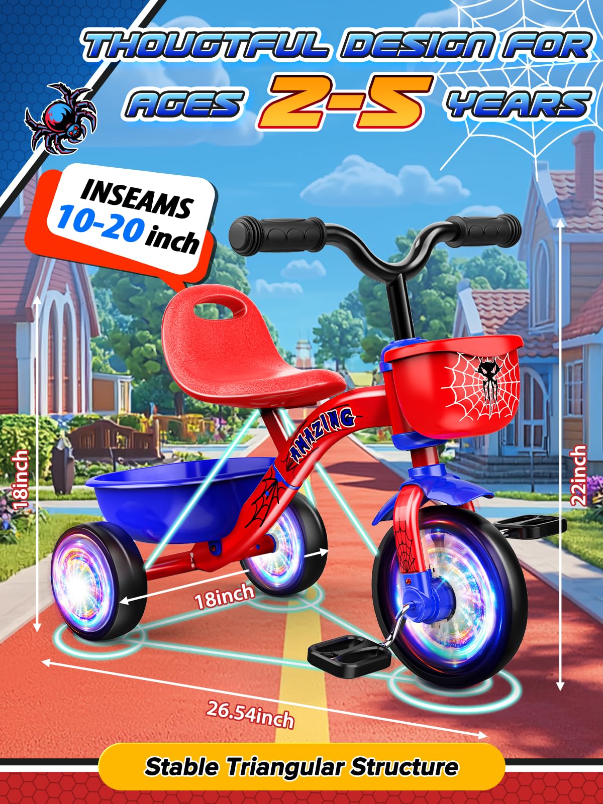 Vingtank Tricycle Trikes for Toddlers 1-5 Years Old Baby Balance Bike in DEMO