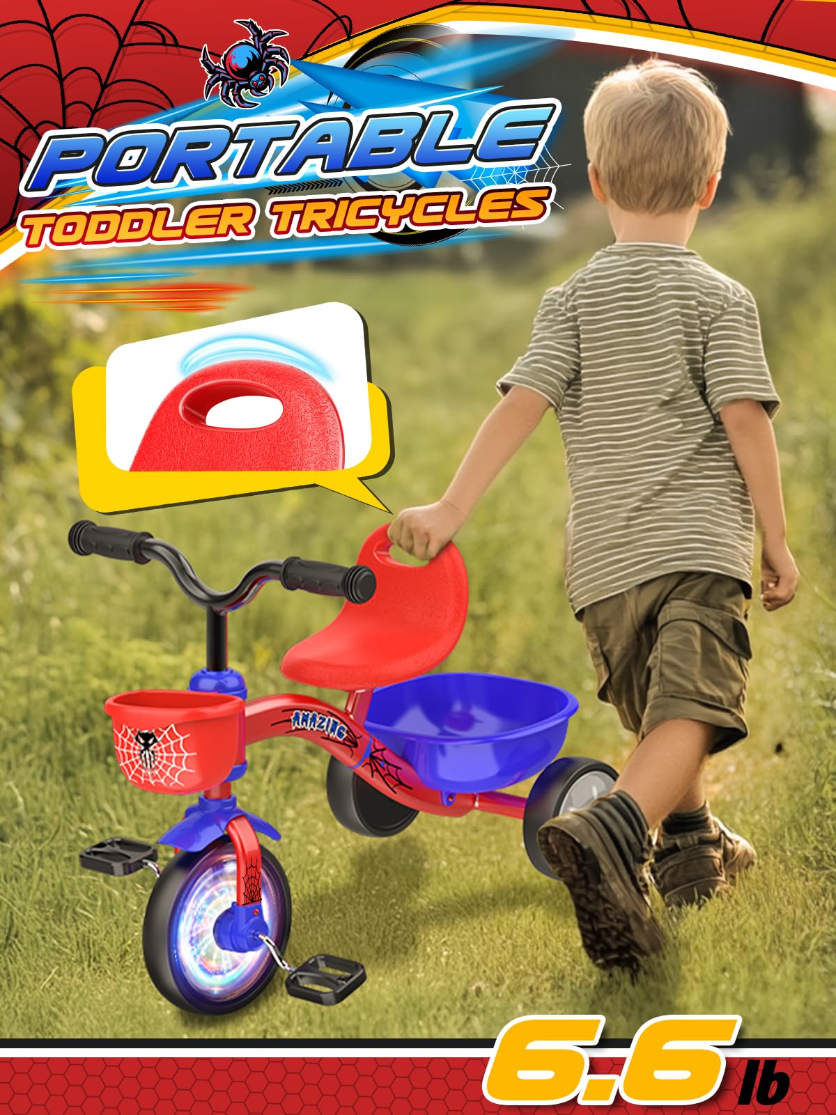 Vingtank Tricycle Trikes for Toddlers 1-5 Years Old Baby Balance Bike in DEMO