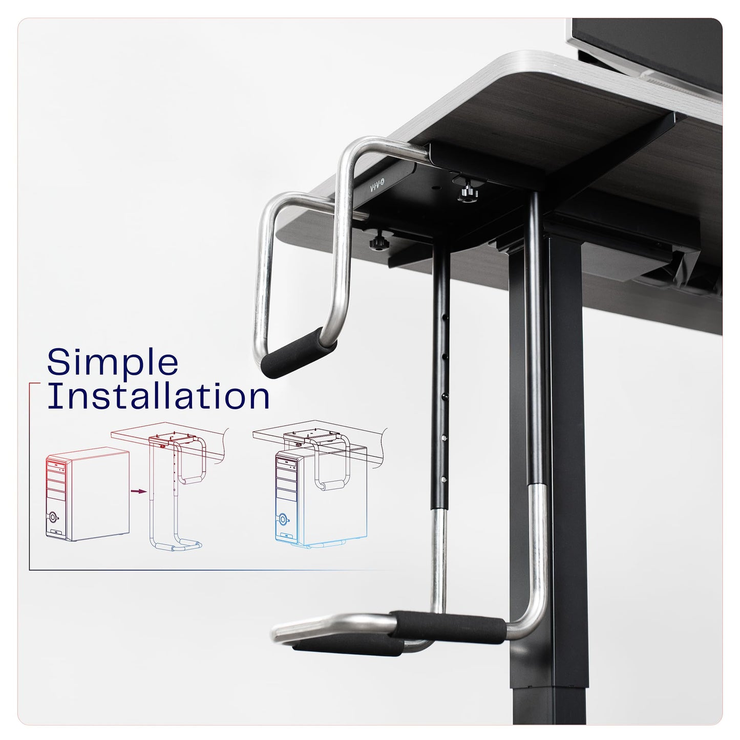 VIVO Heavy Duty Adjustable Under-Desk Monitor Arm Mount for Large Screens DEMO