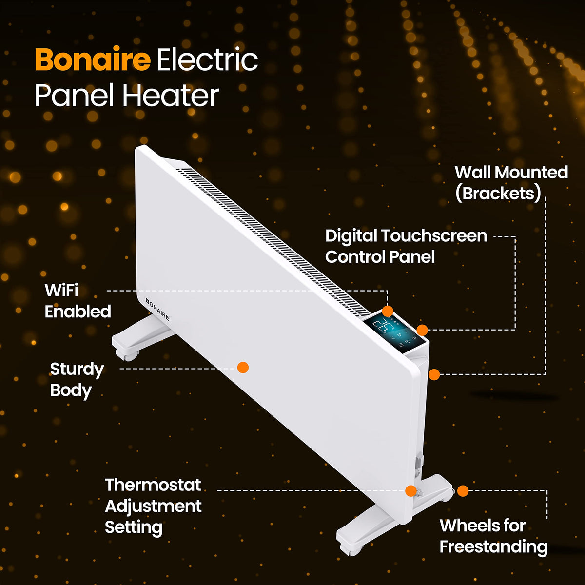 Bonaire 1500W Heating Smart WiFi Electric Panel Heater Touchscreen Display DEMO