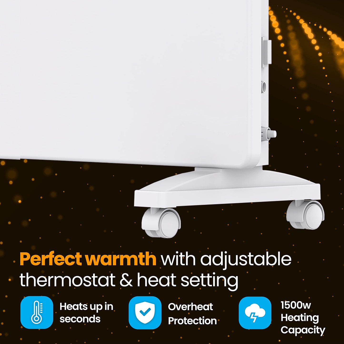 Bonaire 1500W Heating Smart WiFi Electric Panel Heater Touchscreen Display DEMO