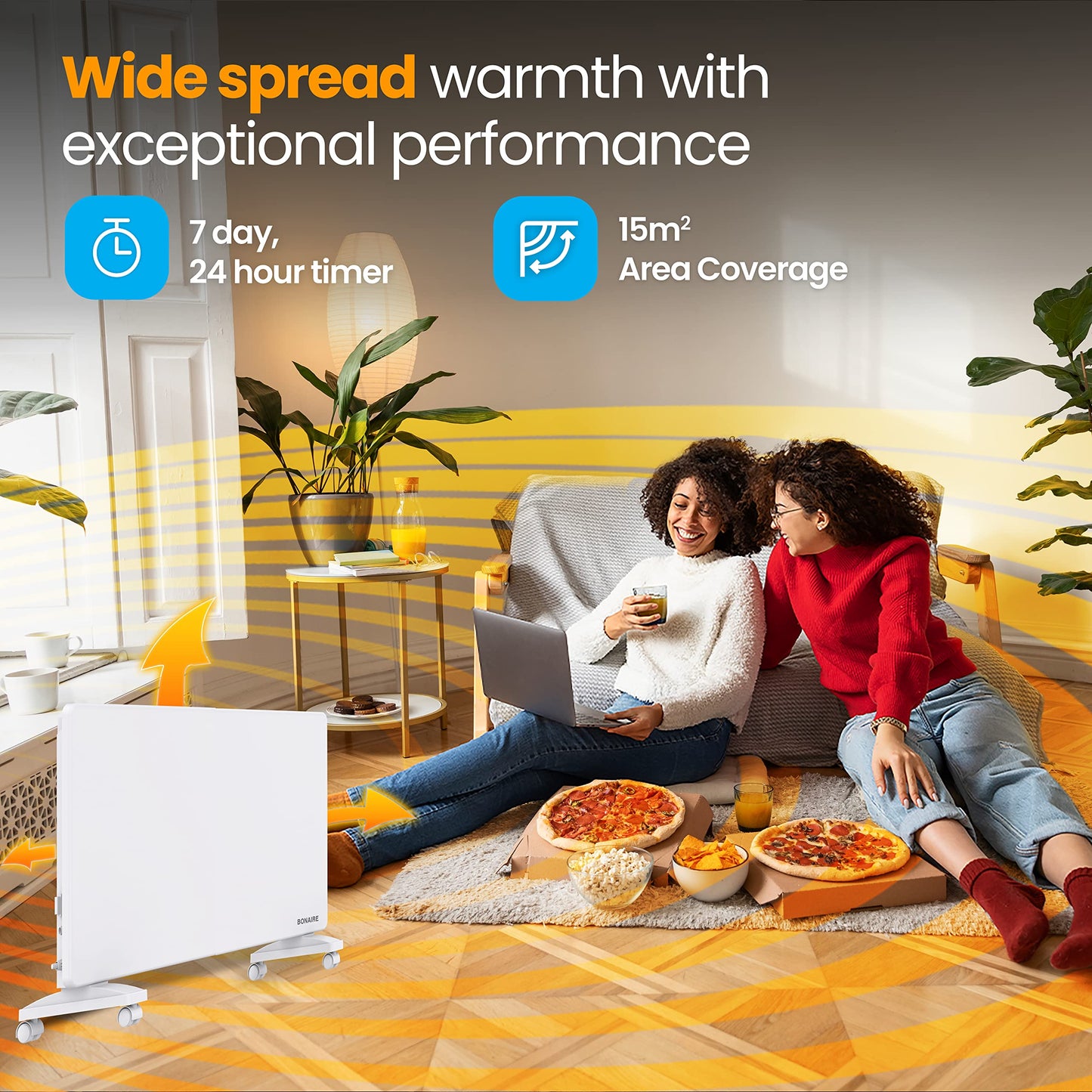 Bonaire 1500W Heating Smart WiFi Electric Panel Heater Touchscreen Display DEMO