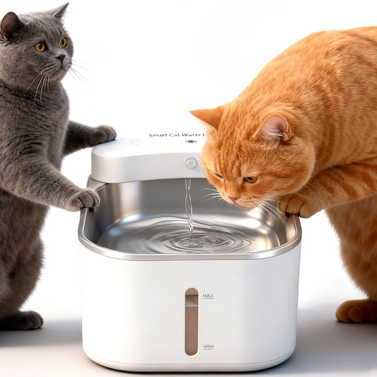 VIC Automatic Fountains Stainless Steel Pet Water Fountain with LED Light NEW