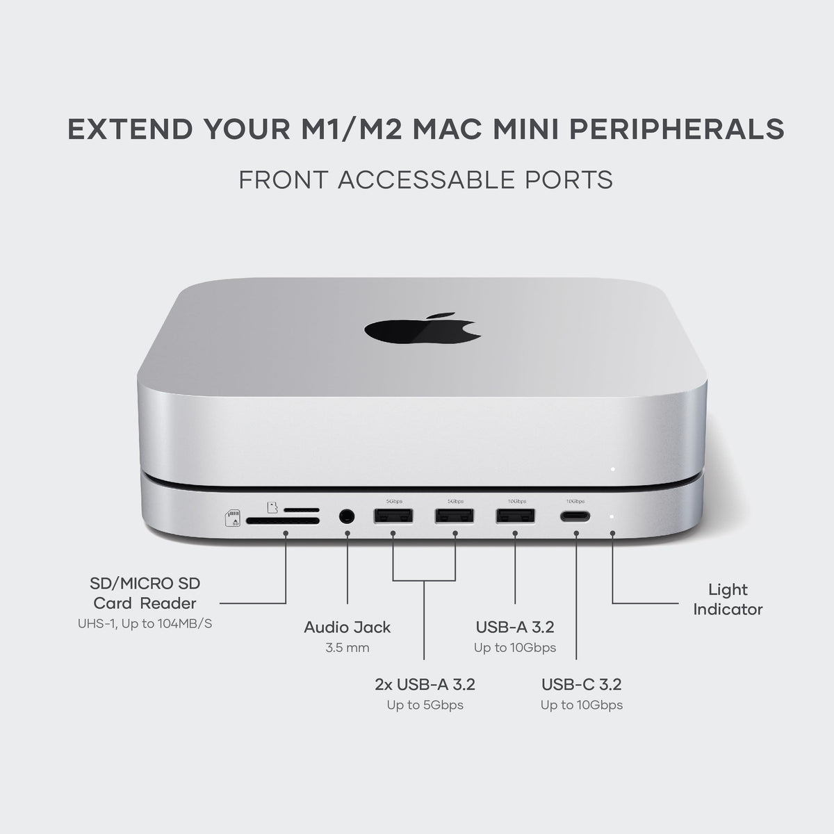 Satechi USB USB Hubs Hub & Stand with NVMe SSD Enclosure in Silver - DEMO