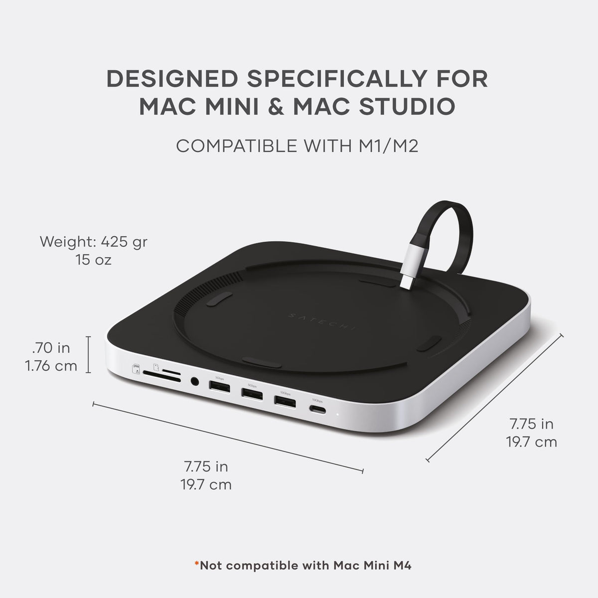 Satechi USB USB Hubs Hub & Stand with NVMe SSD Enclosure in Silver - DEMO