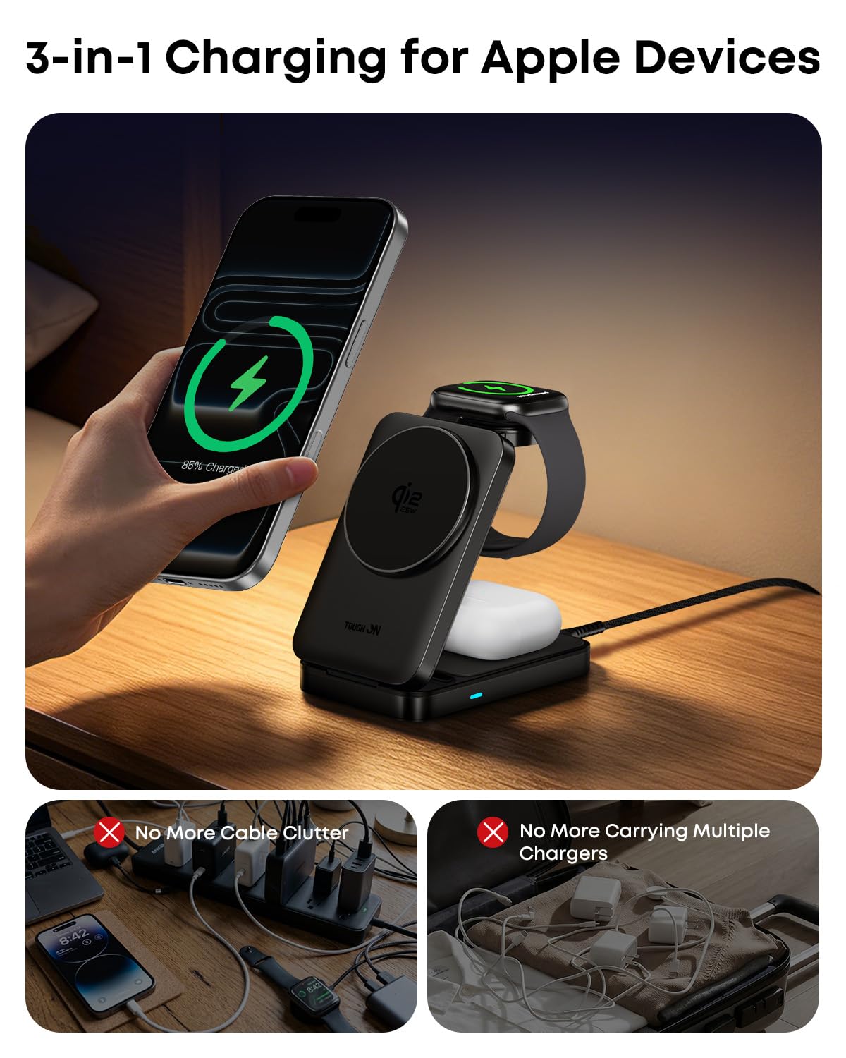 TOUGH ON Induction Chargers Qi2.2 25W Fast Wireless Charging Station NEW