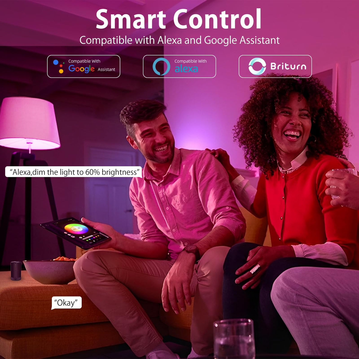 Tenmiro Smart LED Bulbs WiFi LED Bulb, Dimmable, Music Sync, Works with DEMO