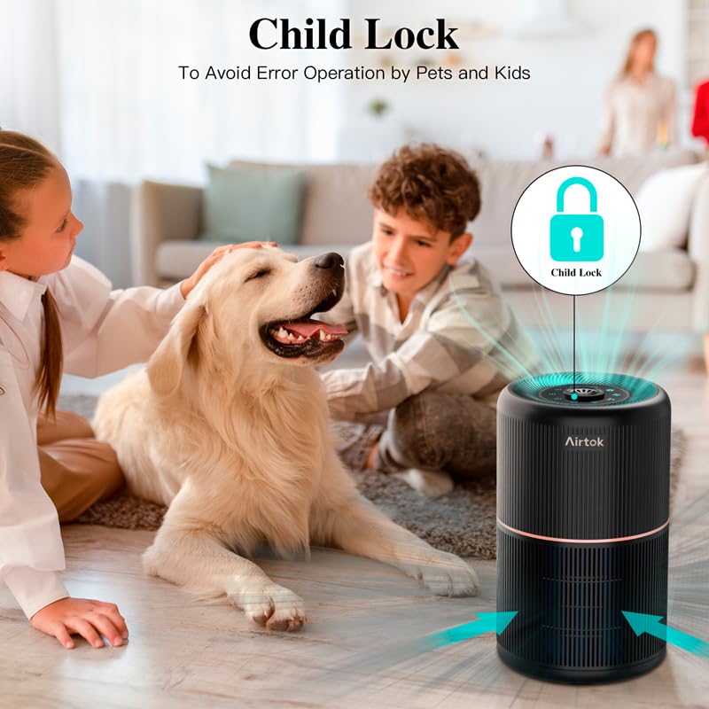 AIRTOK 4-in-1 Air Purifiers HEPA Air Purifier for Home Bedroom with DEMO