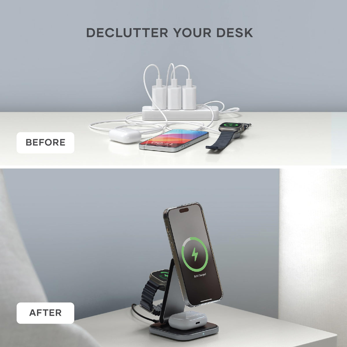 Satechi 3-in-1 Induction Chargers Qi2 Wireless Charging Stand for Apple NEW