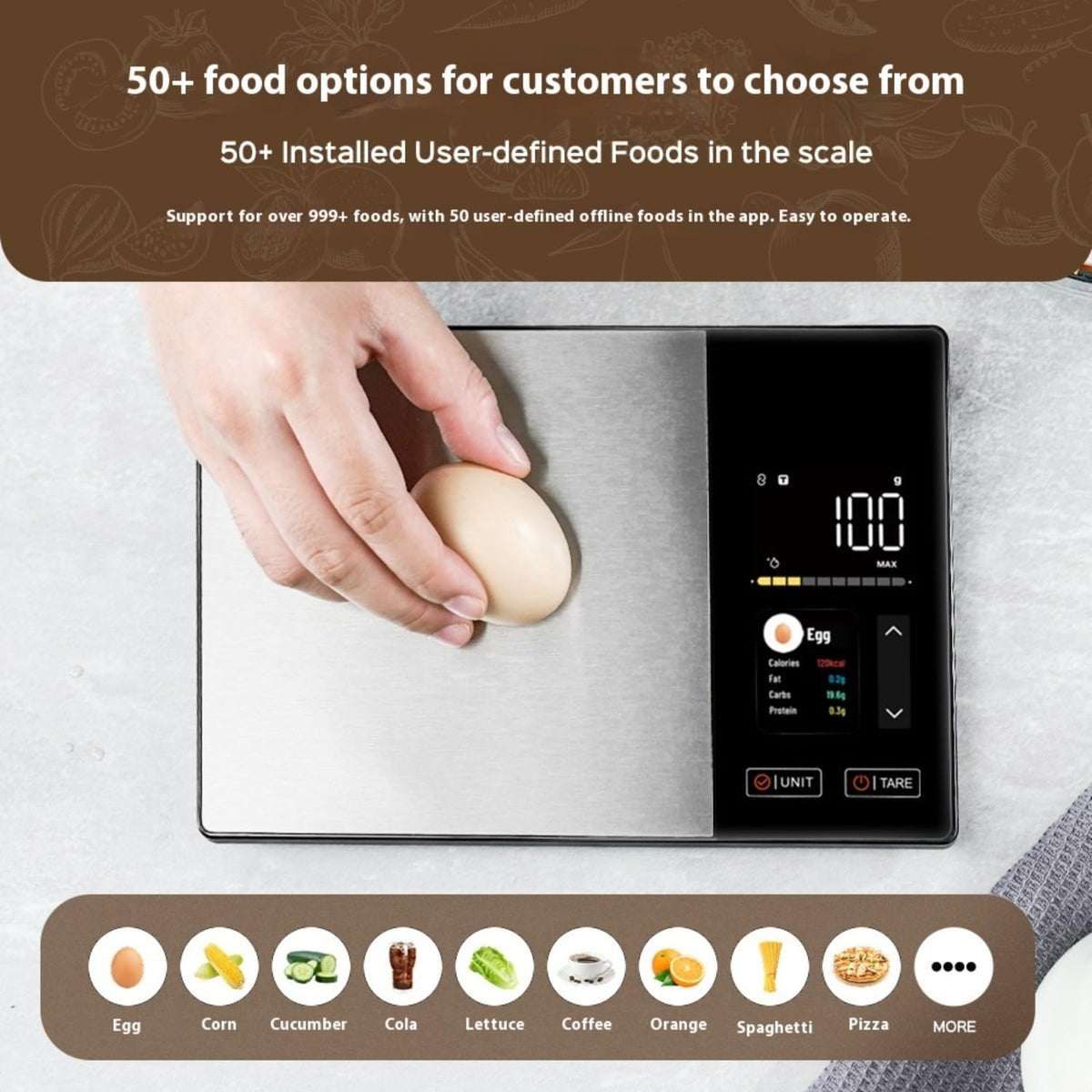 ameijie Digital Kitchen Scale with Nutritional Calculator Stainless Steel NEW