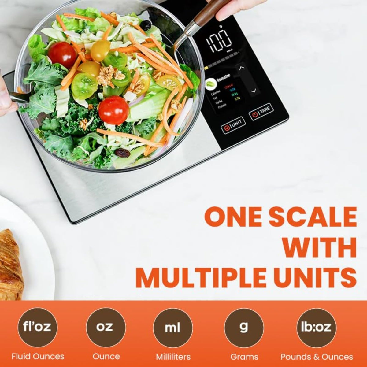 ameijie Digital Kitchen Scale with Nutritional Calculator Stainless Steel NEW
