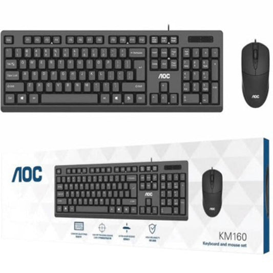 Black Wired Keyboard and Mouse Combo for Home, Office, Gaming NEW