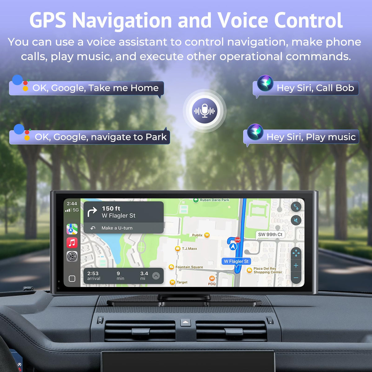 Wonsidary 10.26" Video HD IPS Wireless Carplay & Android Auto Screen for Car NEW