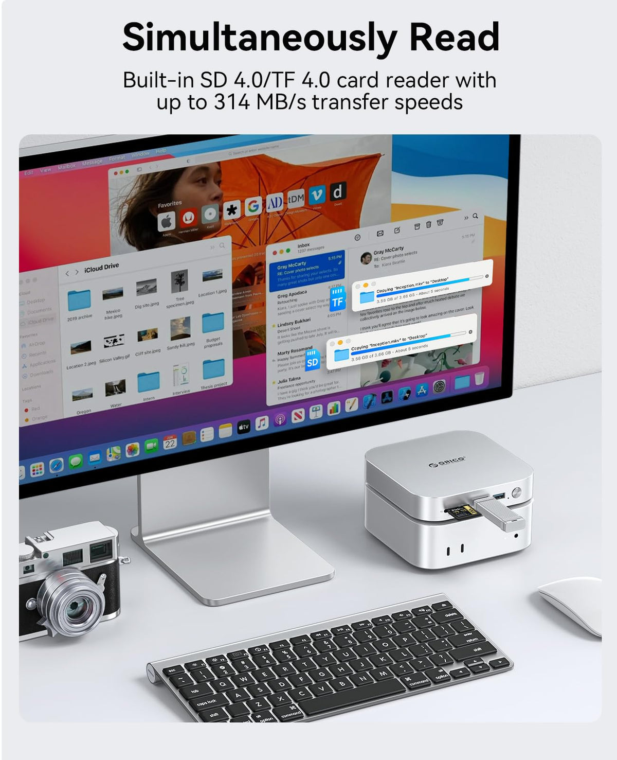 ORICO USB4 Aluminum Docking Station with Dual Display & 40Gbps for Mac mini DEMO