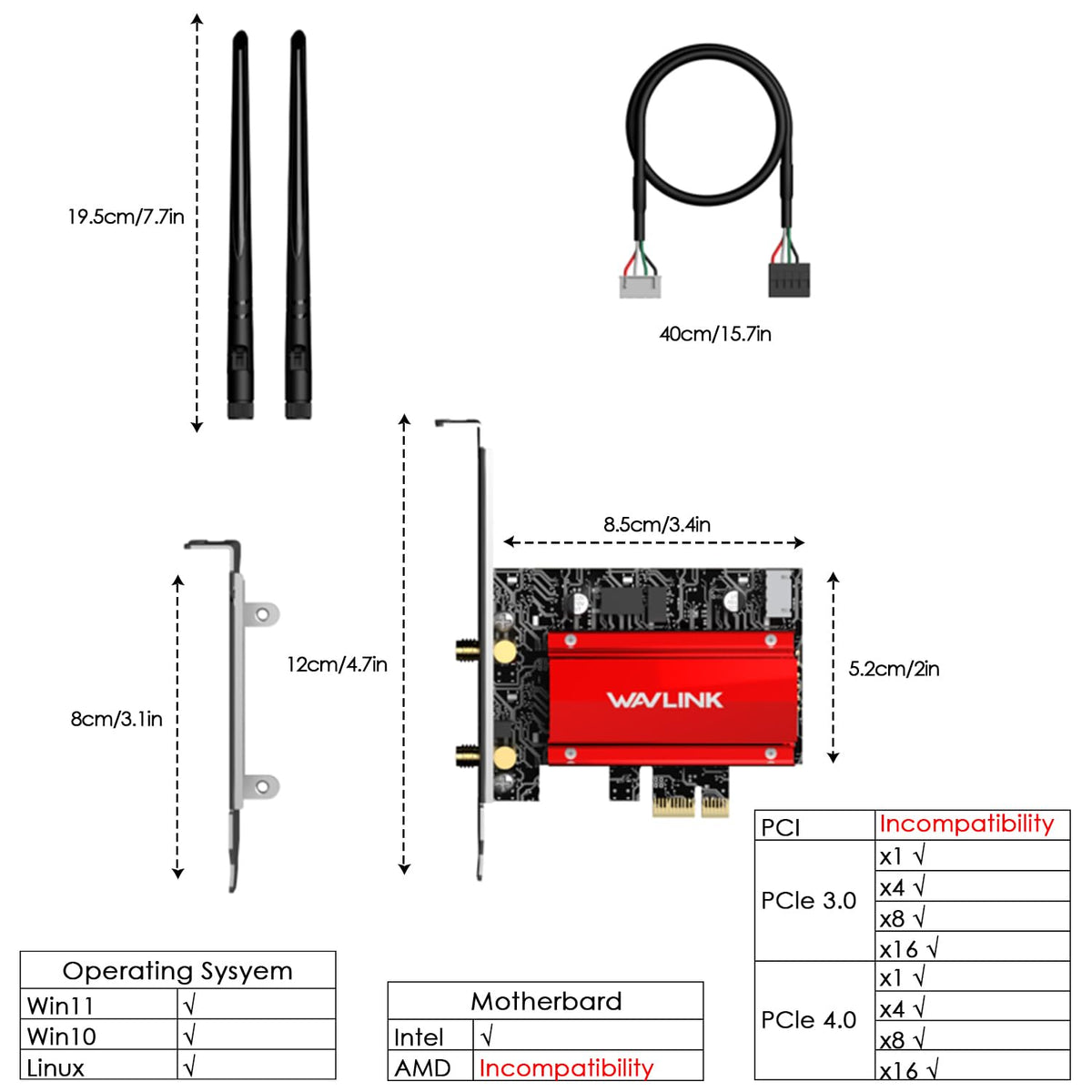 WAVLINK Tri-Band PCIe Wireless Network Card with Bluetooth 5.4 for Desktops DEMO