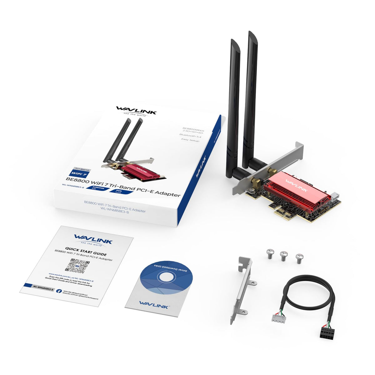 WAVLINK Tri-Band PCIe Wireless Network Card with Bluetooth 5.4 for Desktops DEMO