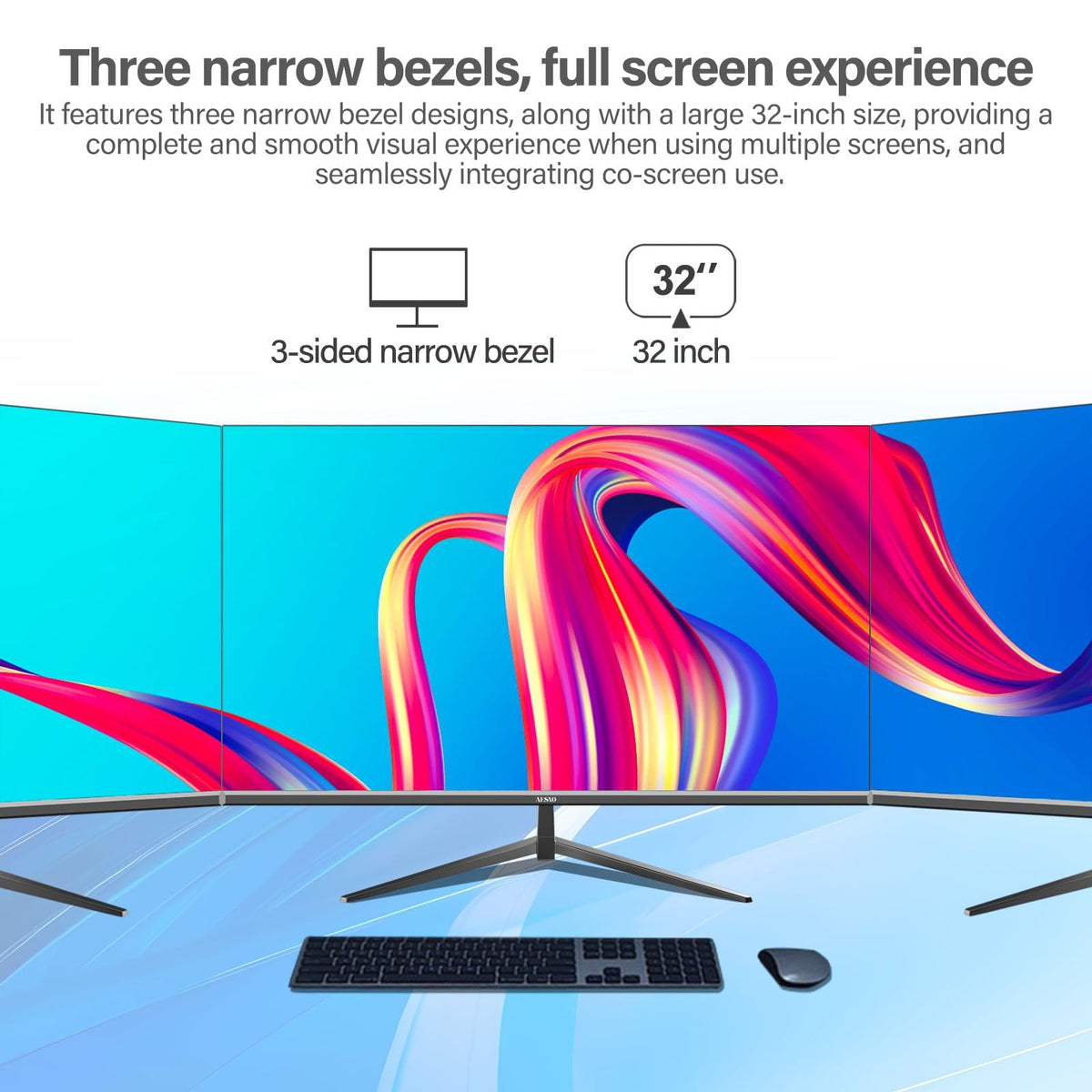 Gawfolk 32 Monitors Inch 4K UHD Monitor 3840x2160p Black VA Screen DEMO