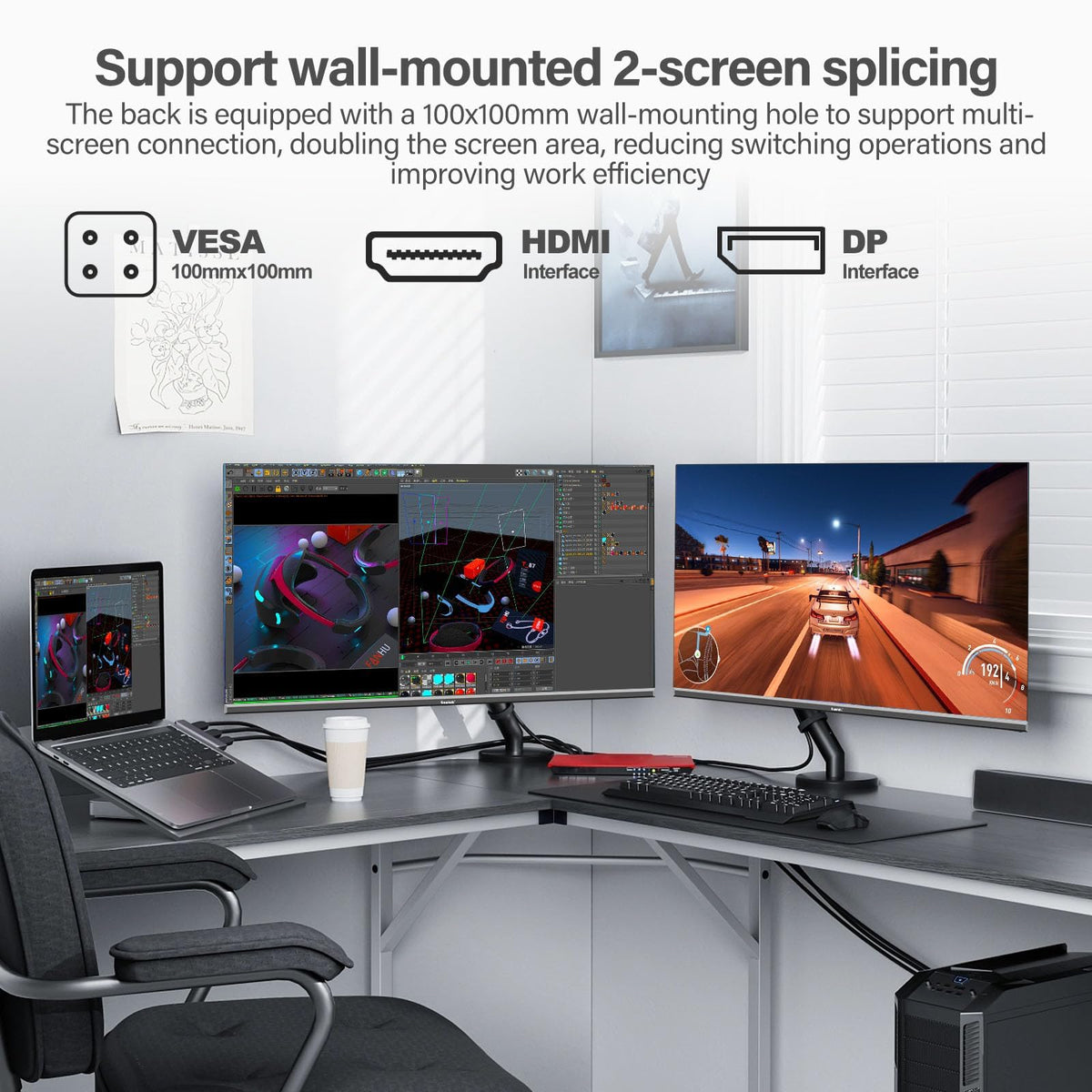 Gawfolk 32 Monitors Inch 4K UHD Monitor 3840x2160p Black VA Screen DEMO