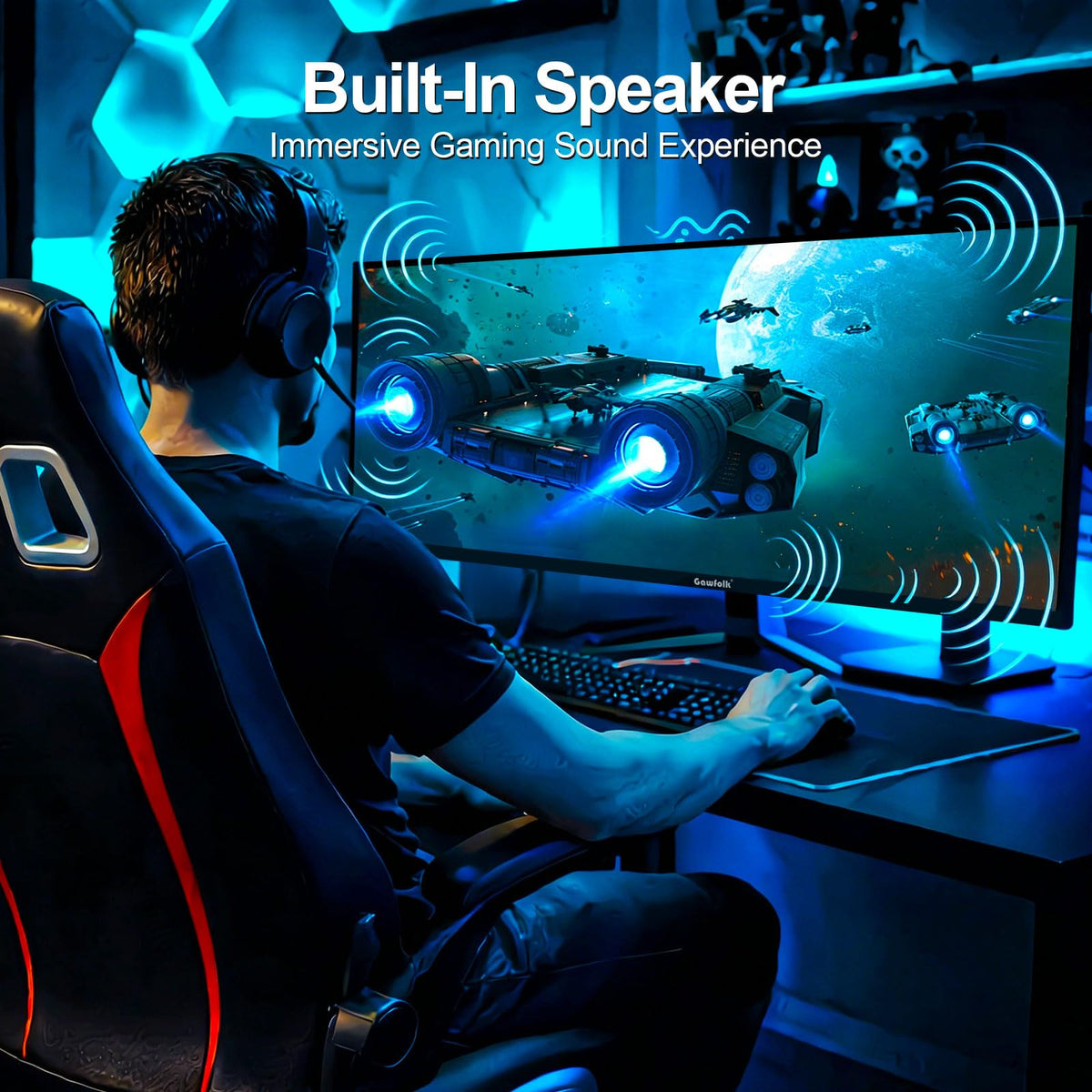 Gawfolk 34 Monitors Inch Ultrawide Gaming Monitor 165Hz UWQHD Black DEMO
