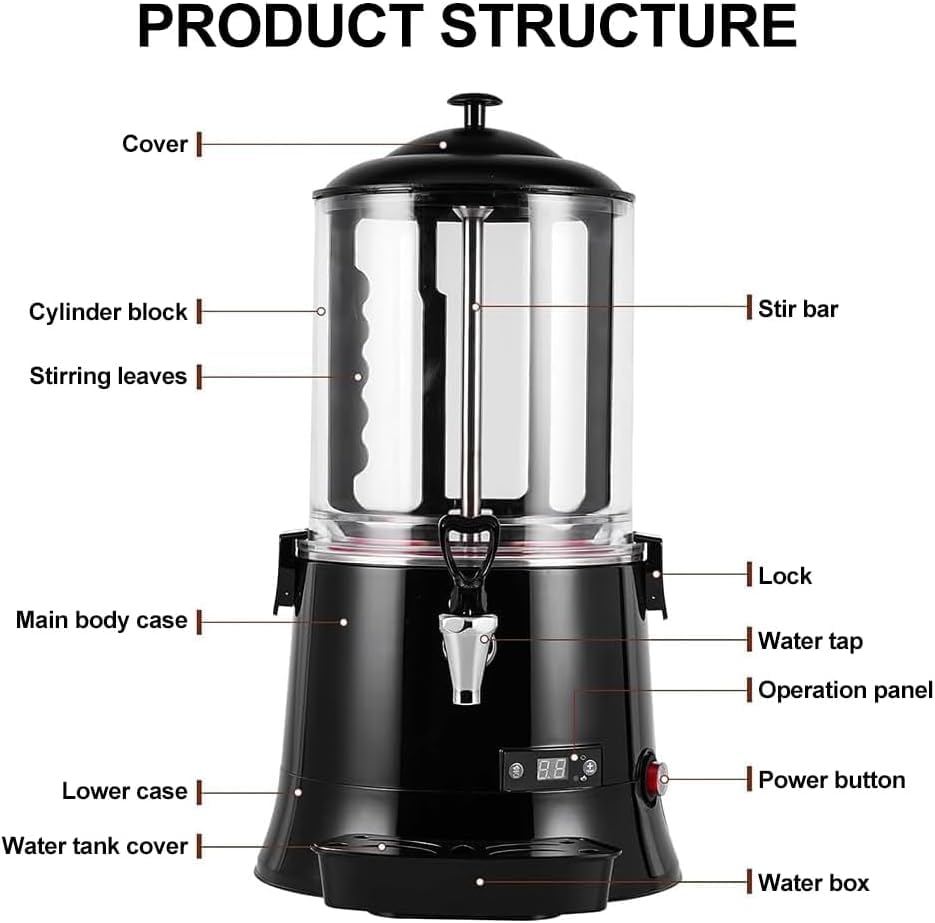 Helanzer 10L Commercial Hot Chocolate Machine Beverage Warmer DEMO