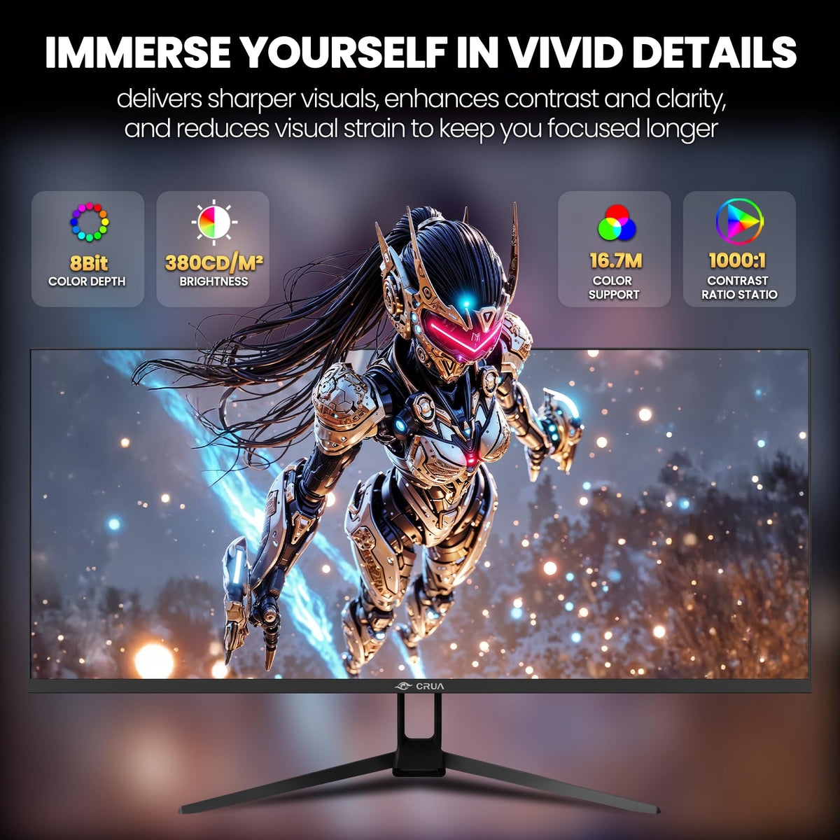 CRUA 34 Monitors Inch Ultrawide Gaming Monitor 3440x1440 165Hz IPS Black DEMO
