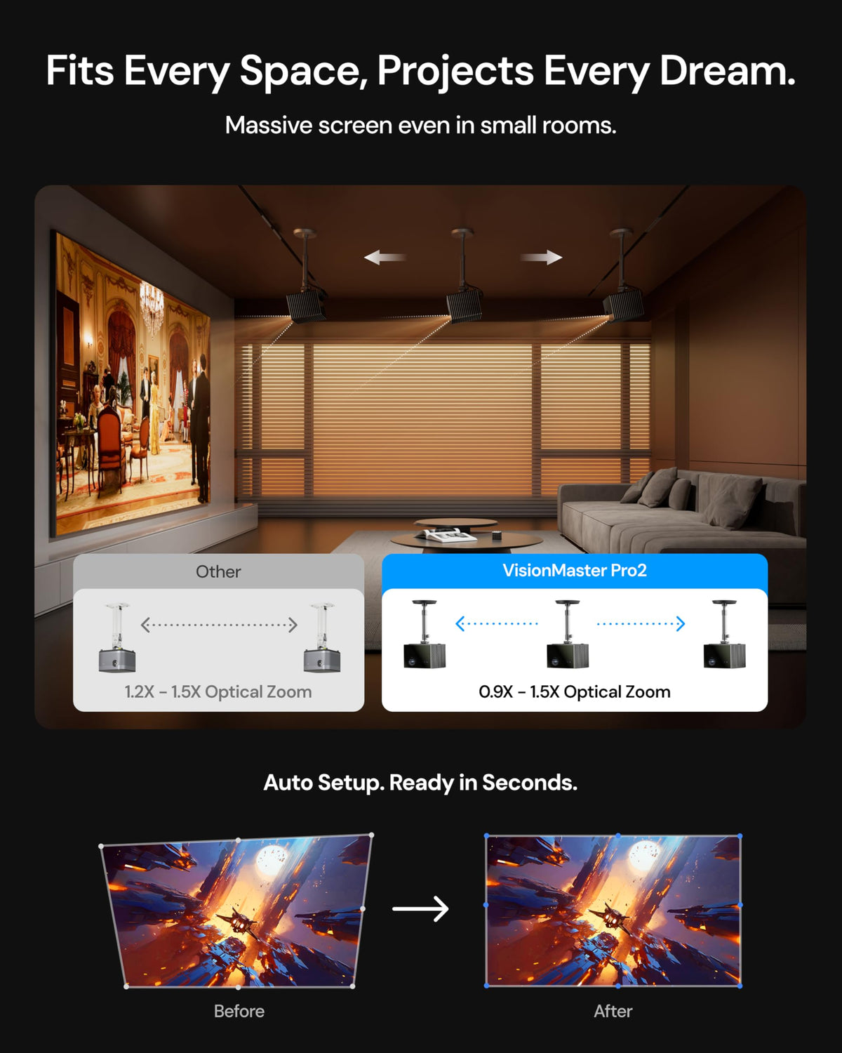 Valerion VisionMaster Projectors Pro2 4K Triple Laser Projector - Elegant Gray