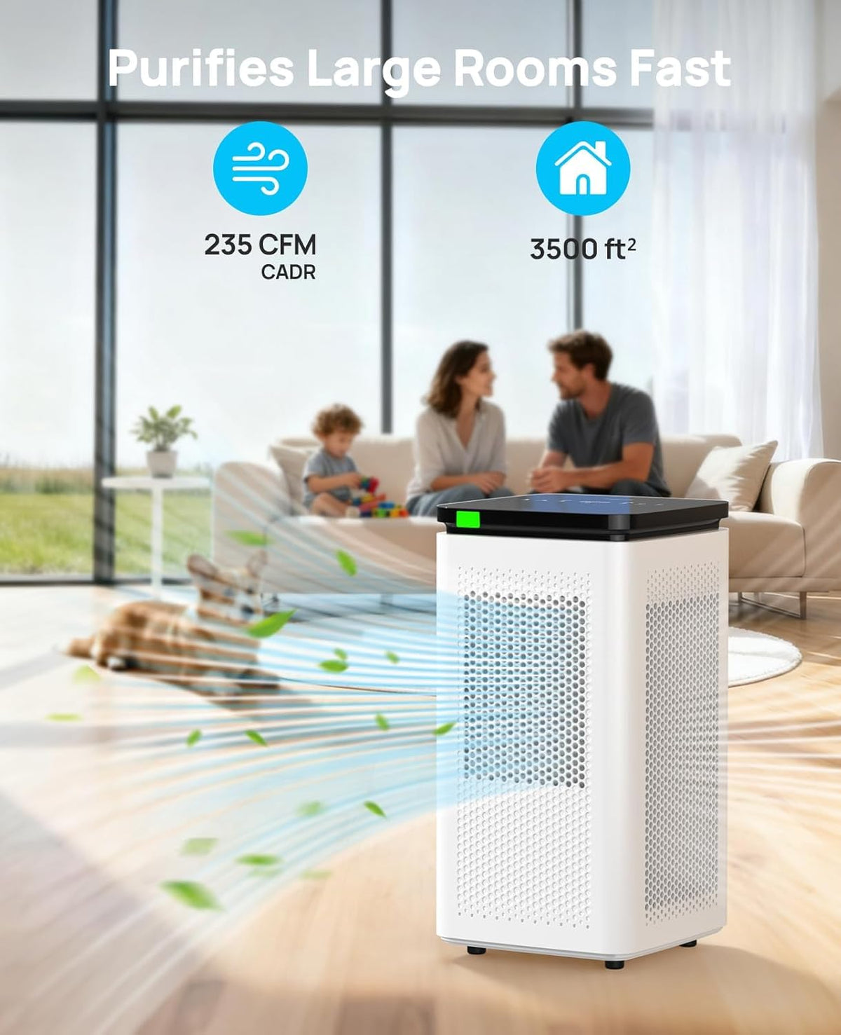 KYUKRI Air Air Purifiers Purifier Large Room H13 True HEPA Filter - White DEMO