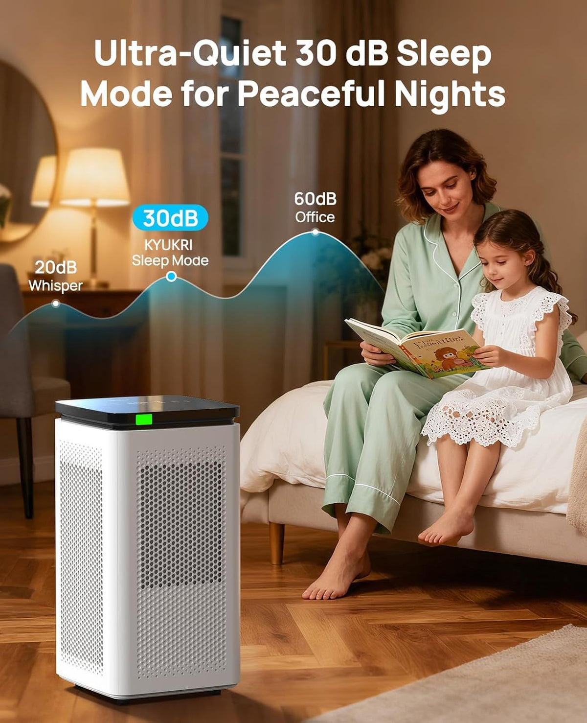KYUKRI Air Air Purifiers Purifier Large Room H13 True HEPA Filter - White DEMO