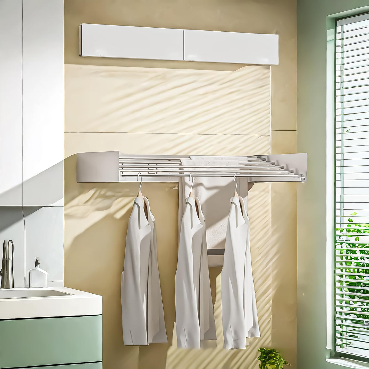 Sepezz 80CM White Wall-Mounted Collapsible Clothes Drying Rack Size 80CM DEMO