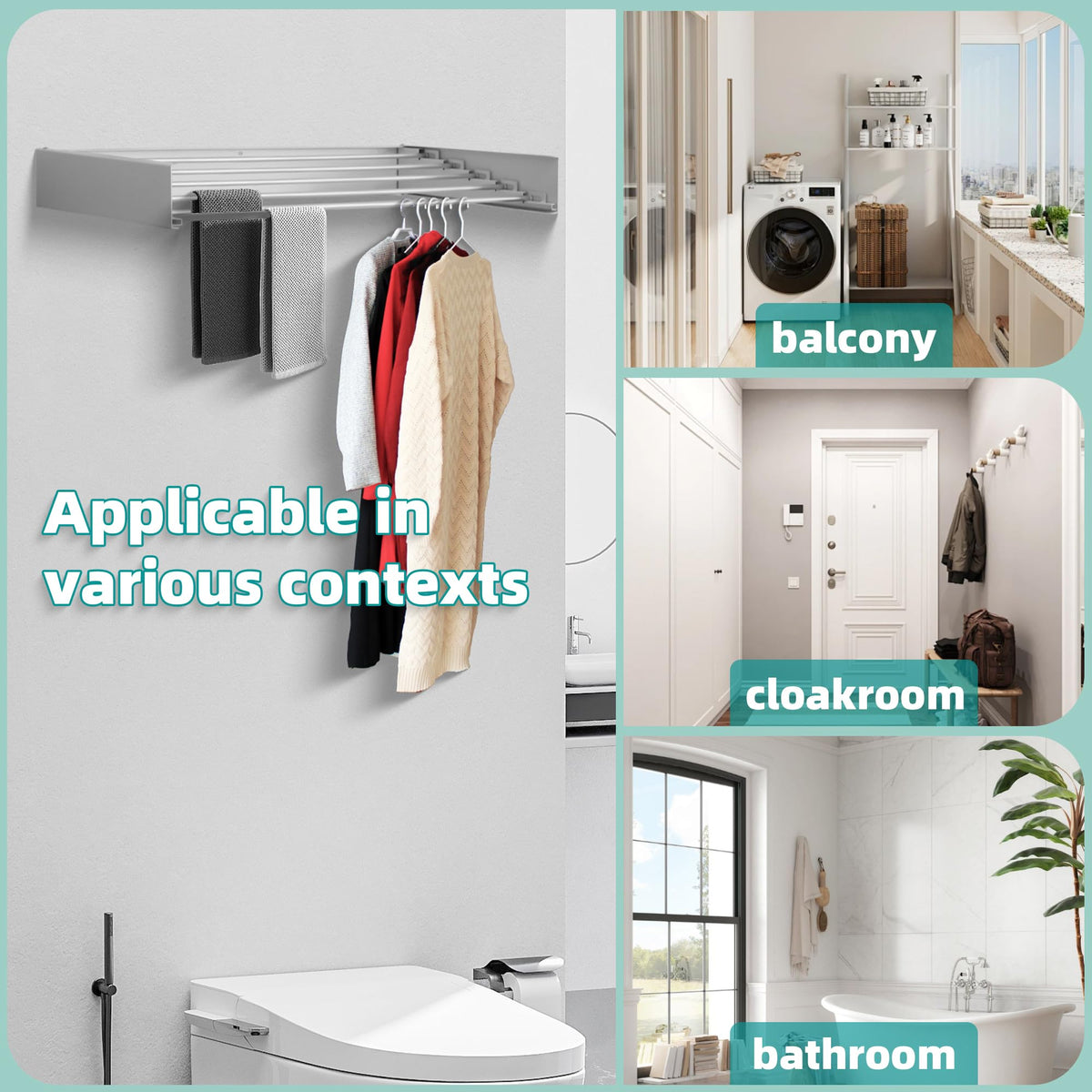 Sepezz 80CM White Wall-Mounted Collapsible Clothes Drying Rack Size 80CM DEMO
