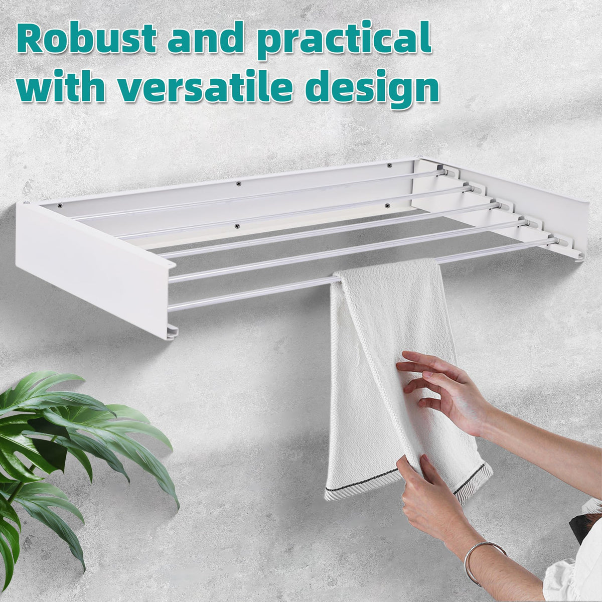 Sepezz 80CM White Wall-Mounted Collapsible Clothes Drying Rack Size 80CM DEMO