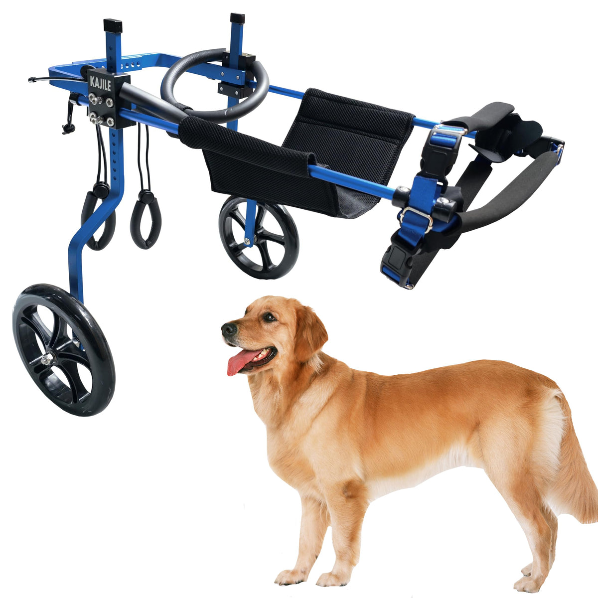 KAJILE Adjustable Strollers Dog Wheelchair Pet Cart Rehabilitation Blue NEW