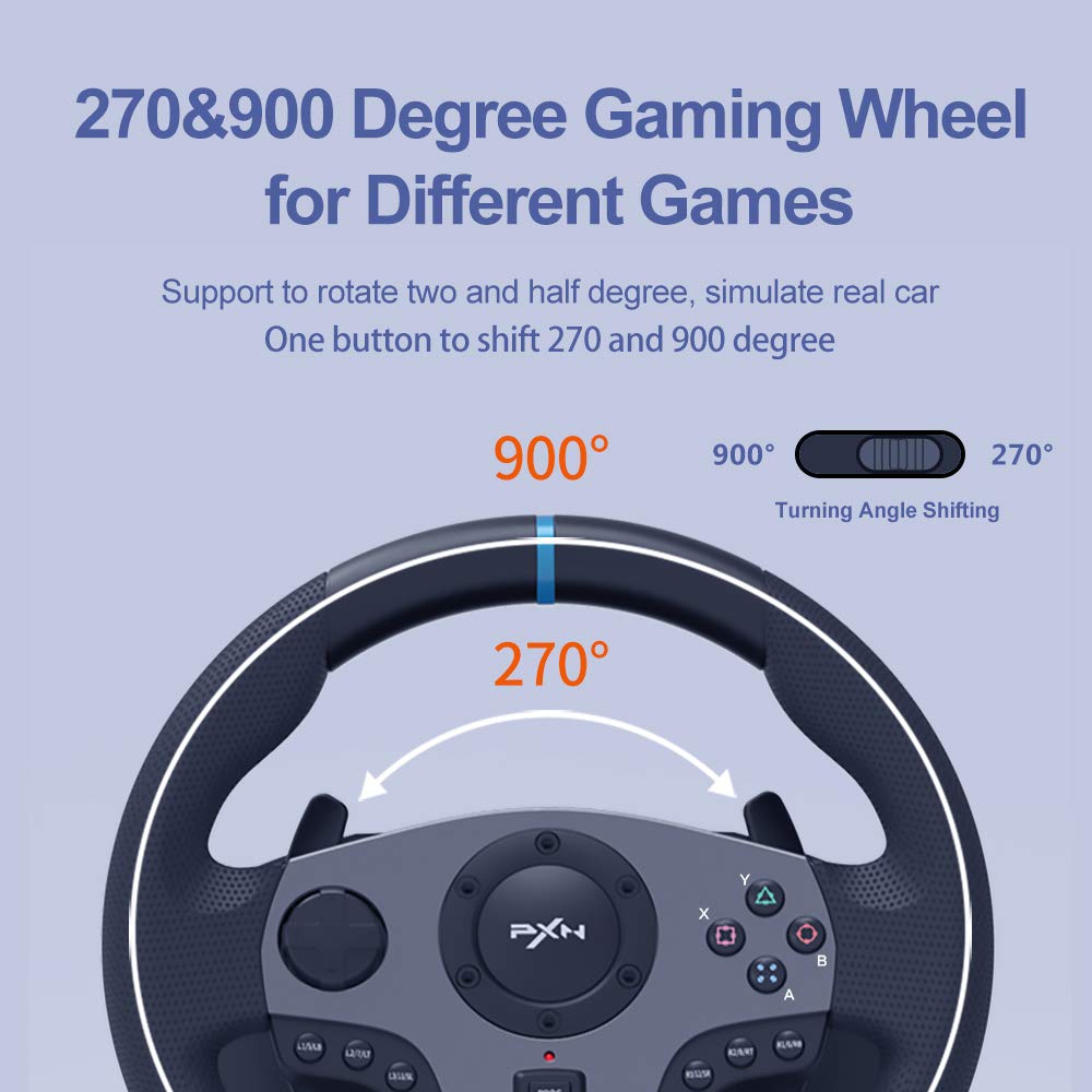PXN V9 Controllers Universal USB Car Sim Racing Steering Wheel Controller DEMO