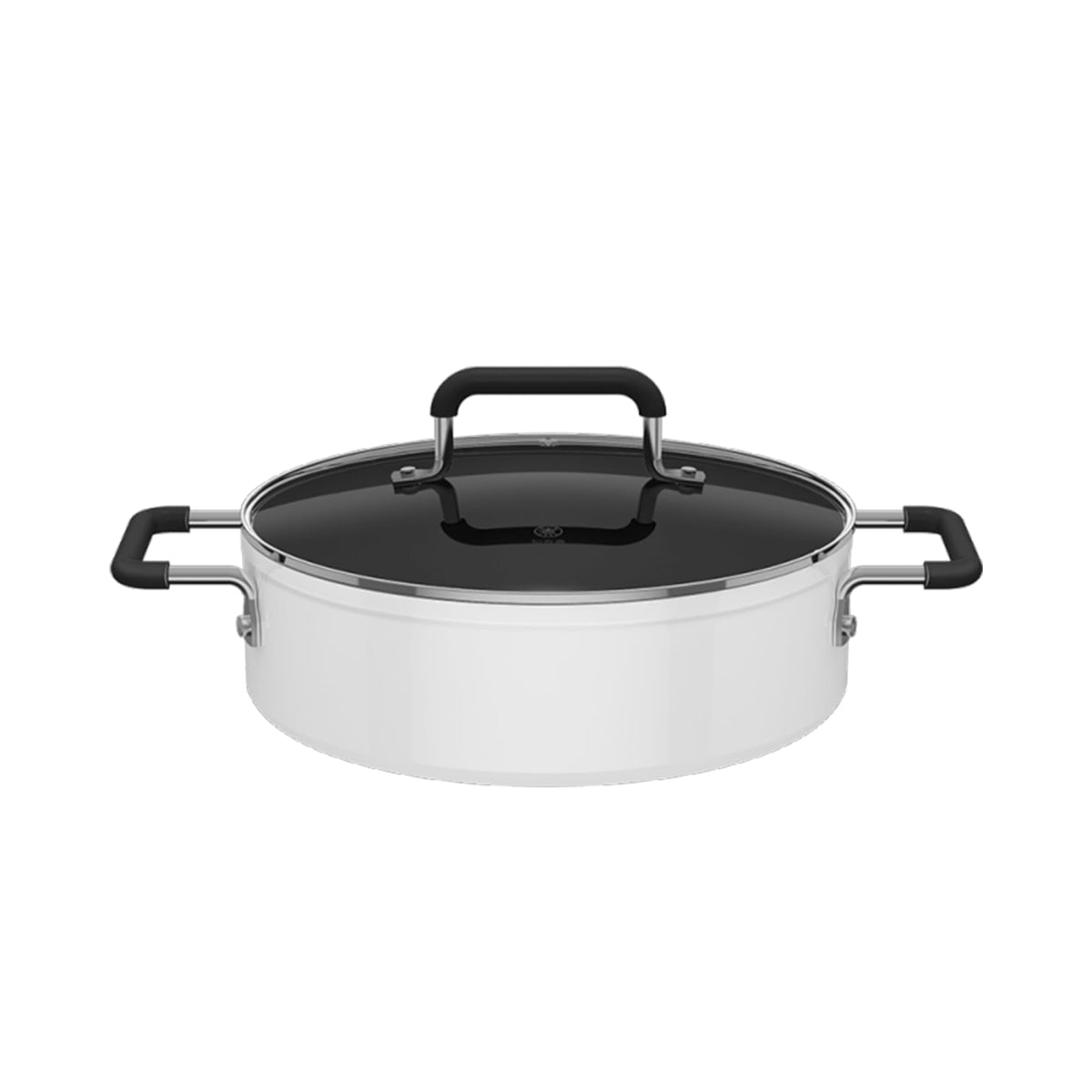 Dysokan Non Stick Stock Pot with Glass Lid White 4L Cookware Size 4 Liters NEW