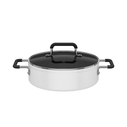 Dysokan Non Stick Stock Pot with Glass Lid White 4L Cookware Size 4 Liters NEW