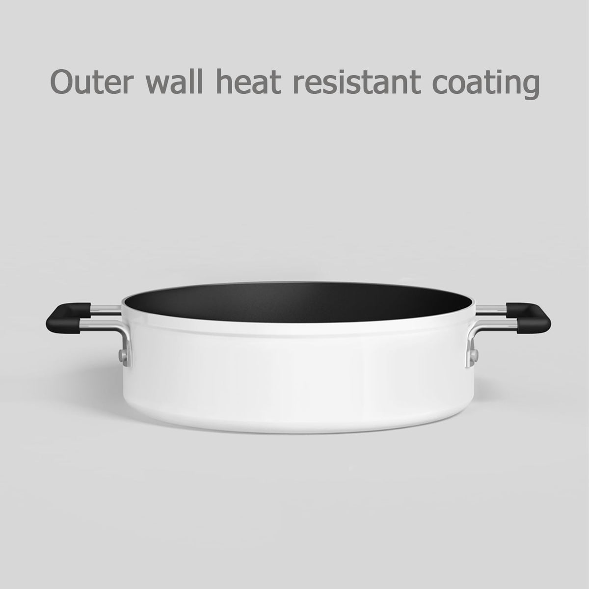 Dysokan Non Stick Stock Pot with Glass Lid White 4L Cookware Size 4 Liters NEW