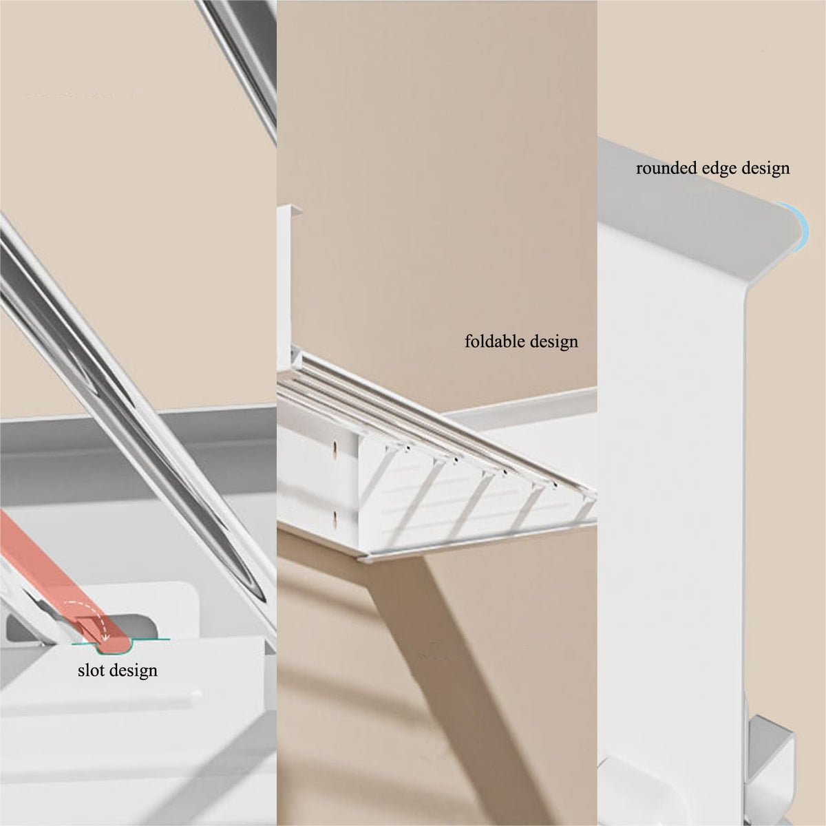 DAIYEE 100cm White Wall-Mounted Foldable Clothes Drying Rack Size DEMO