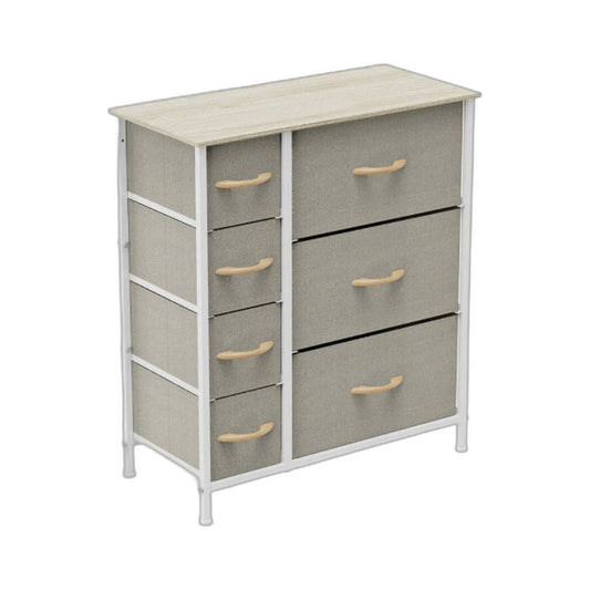 Ovela 7 Drawer Storage Chest Beige Lightweight Durable Storage DEMO